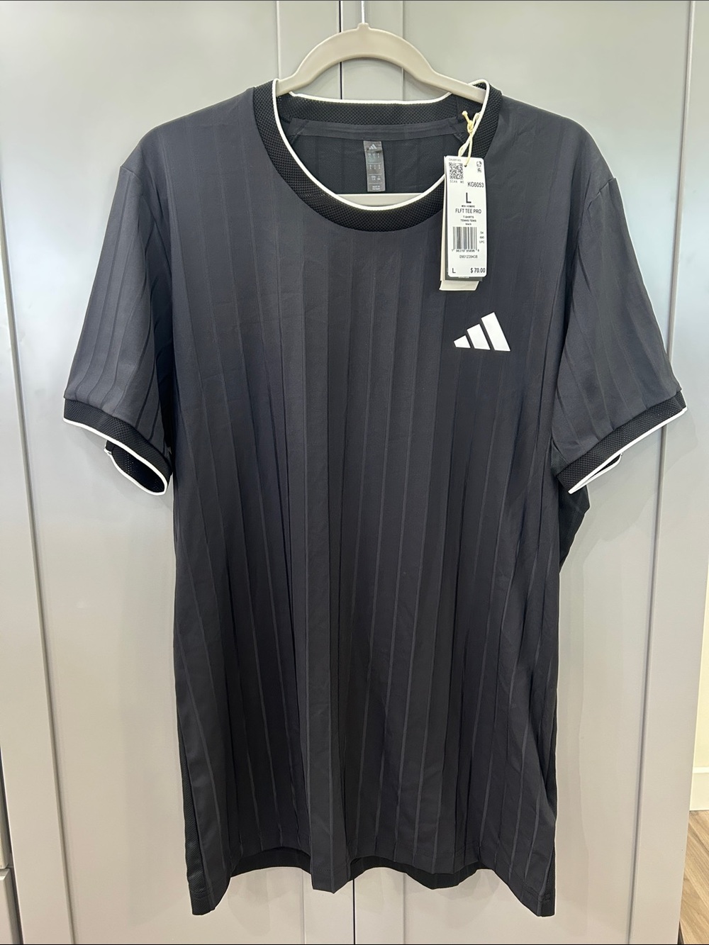 NWT adidas Mens Tennis Climacool FreeLift Tee Pro Black Size L KG6053 $70